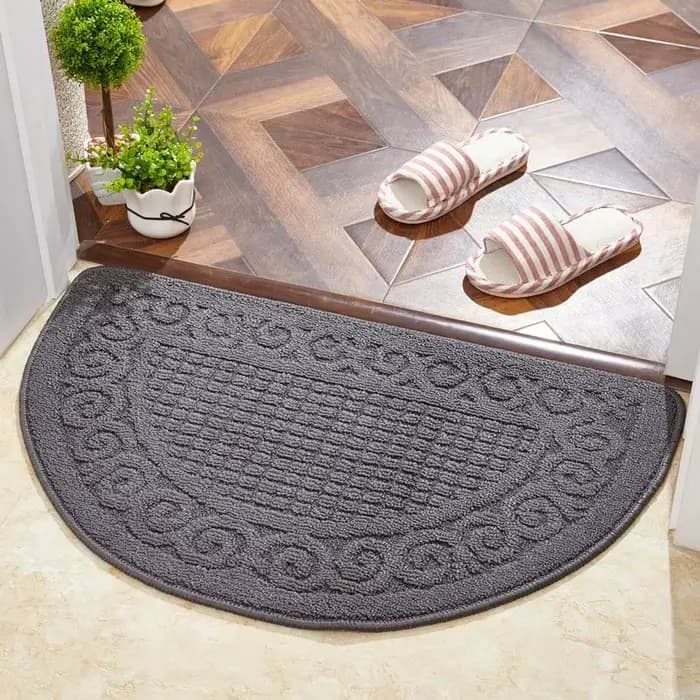 Paillasson demi-rond en caoutchouc pour porte d'entrée de maison, intérieur, antidérapant, pour coul