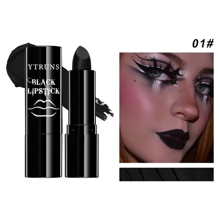 Rouge à lèvres noir mat, imperméable longue durée, sans plis, fête de maquillage gothique foncé, maq