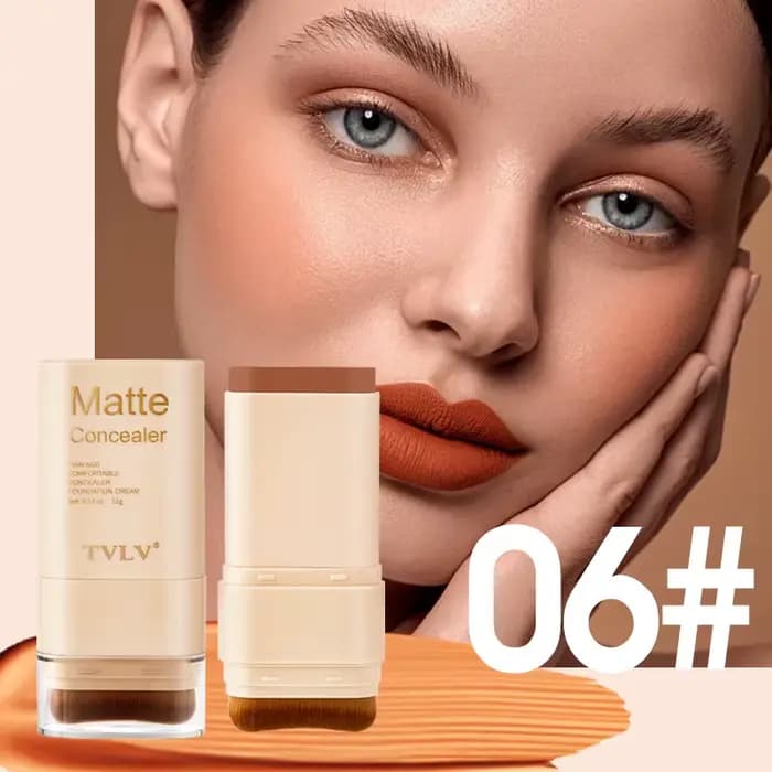 Stick de maquillage double tête deux-en-un, fond de teint pour le visage, maquillage mat naturel, te