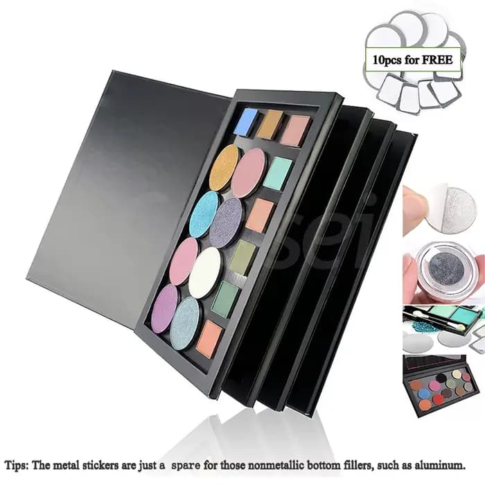 Grande palette de fard à paupières magnétique en forme de livre, 3 ou 4 couches, grande boîte de ran