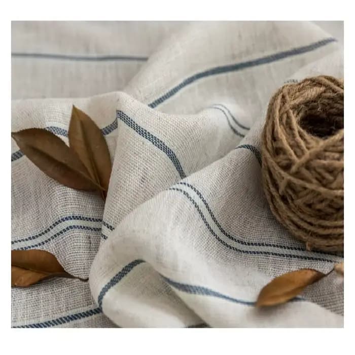 Rideau en lin et coton de style français, à rayures bleues, pour chambre à coucher, salon, balcon, l
