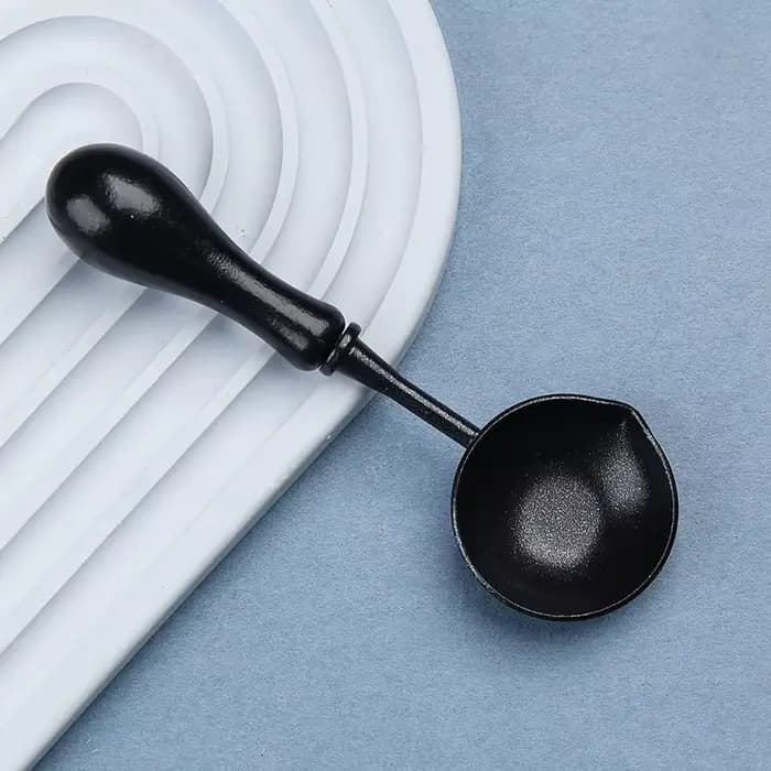 Cuillère anti-adhésif avec manche en bois, cuillère scellée d'avertissement, laque facile à nettoyer