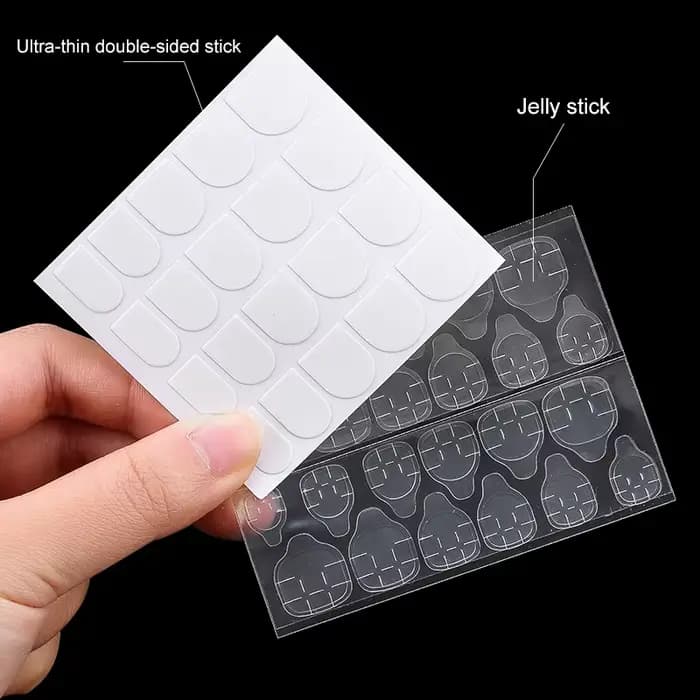 Colle à gelée Double face pour faux ongles, ruban adhésif Transparent pour Nail Art, autocollants de