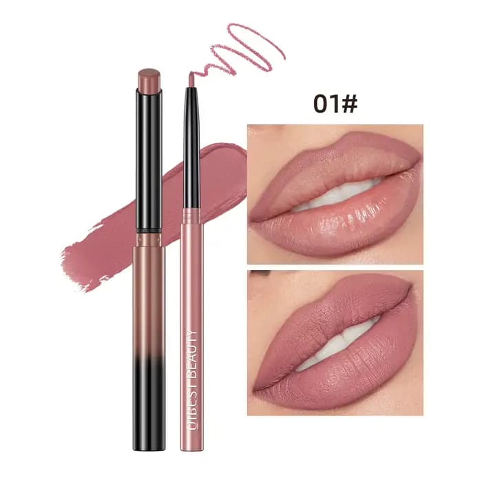 QIBEST mat nu rouge à lèvres stylo longue durée Lipliner crayon à lèvres imperméable à l'eau Contour