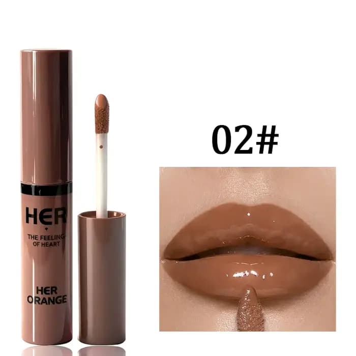 Herorange Gloss à lèvres brillant hydratant longue tenue effet verre – Cadeau de Noël