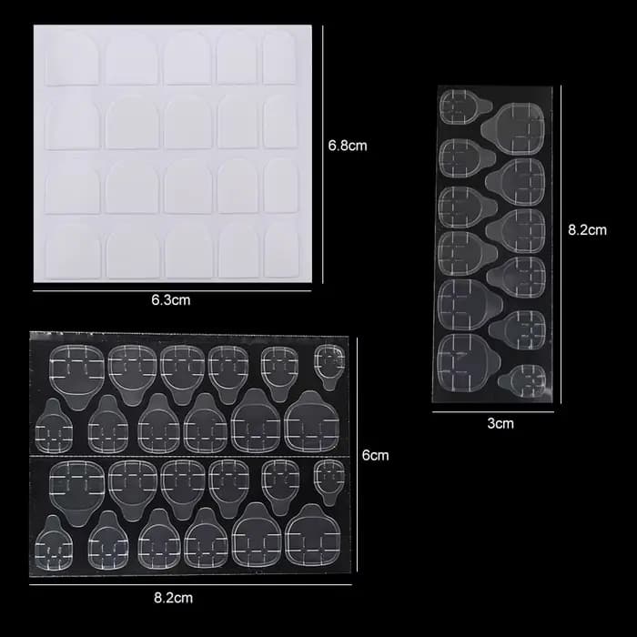 Colle à gelée Double face pour faux ongles, ruban adhésif Transparent pour Nail Art, autocollants de