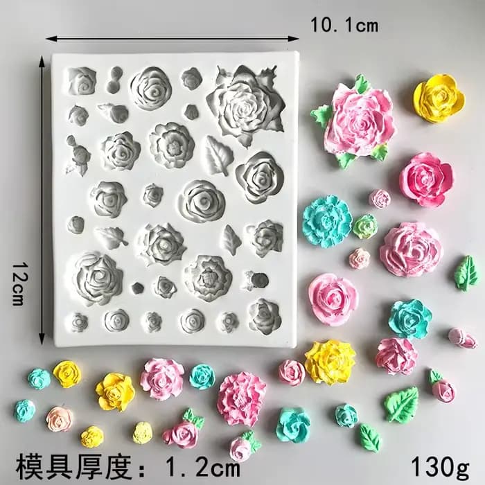 Nouveau moule Fondant Rose chocolat gâteau cuisson moule outils à la main argile résine goutte à gou