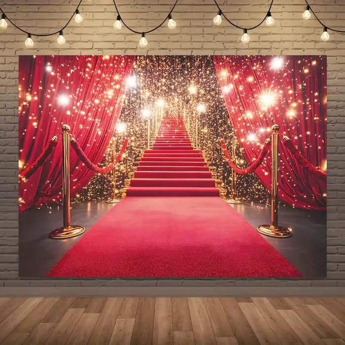 1 arrière-plan de photographie élégant sur tapis rouge et étapes - parfait pour les types de mariage