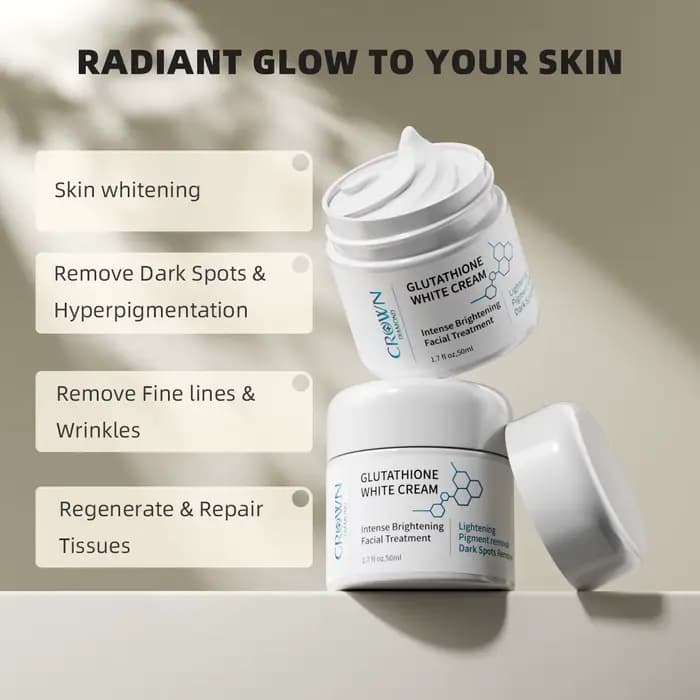 Crème éclaircissante naturelle au glutathion pour le visage, soin anti-taches, anti-mélasma, anti-mé