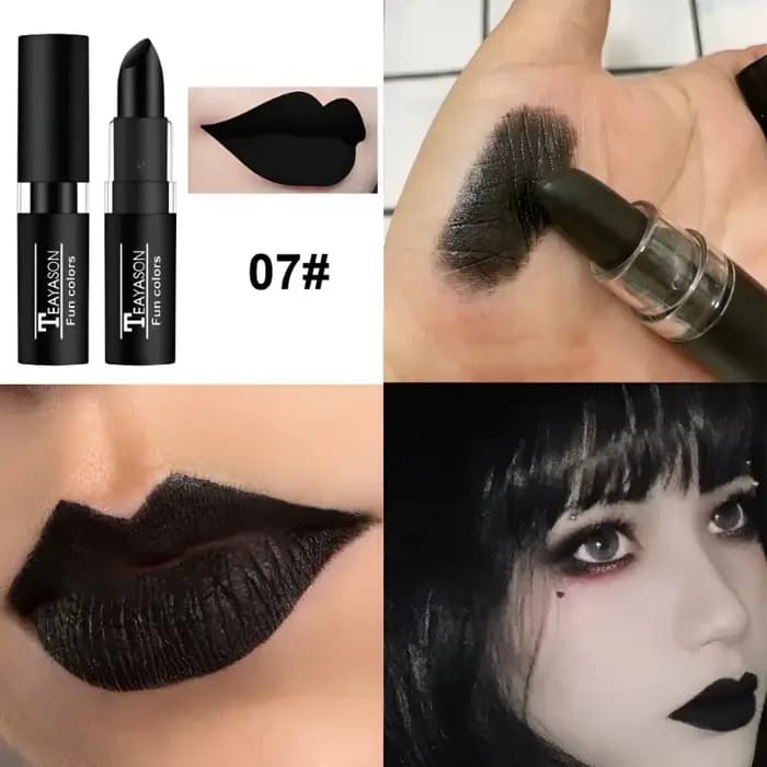 Rouge à lèvres nude 12 couleurs, mat, velouté, maquillage vampire, punk, gloss à lèvres noir, lisse,