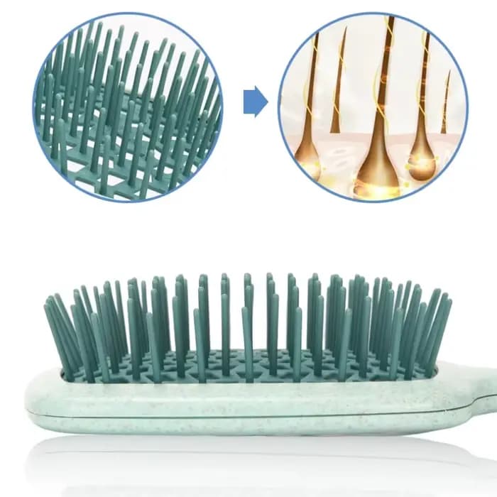 Peignes à coussin d'air à dents larges, brosse à cheveux pour Massage du cuir chevelu, paille de blé