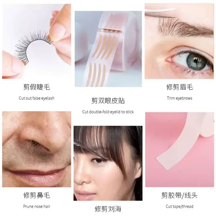 Ciseaux à sourcils, maquillage, tondeuse à cils, nez, épilateur Facial, ciseaux multifonctionnels, o