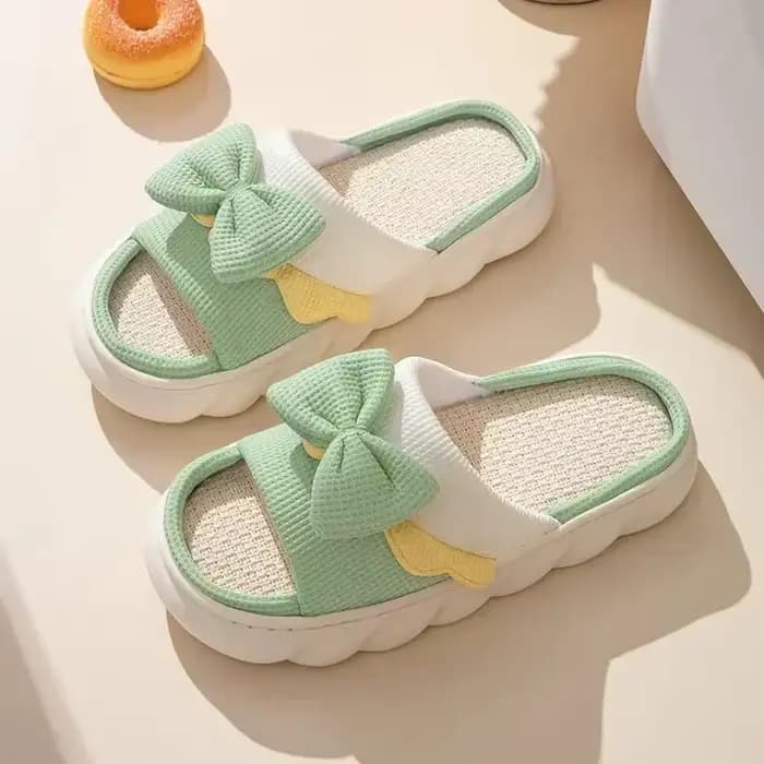 Pantoufles en lin pour femmes, pantoufles d'intérieur confortables, antidérapantes, chaussures en co