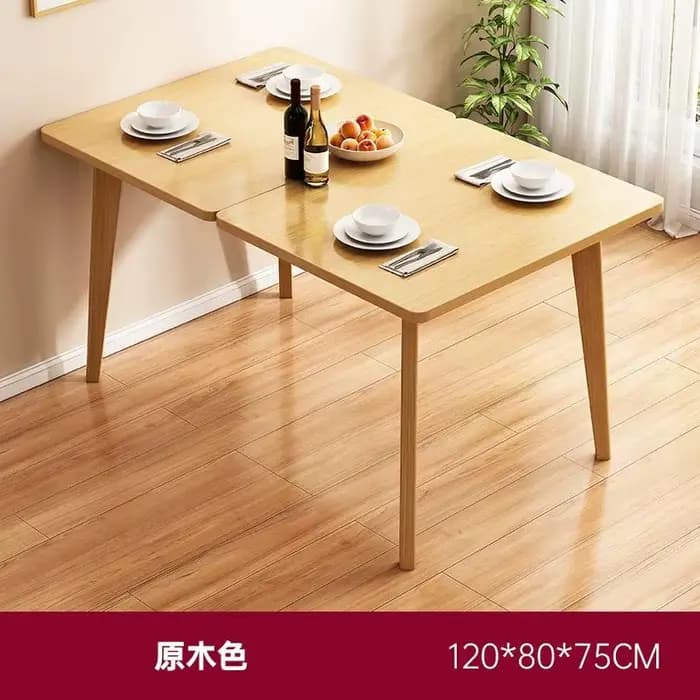Table à manger pliante moderne et Simple, pour petit appartement, pieds en bois massif, Table carrée