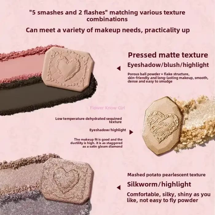 Flowerkaren fraise Cupidon Collection Palette de teint du visage Blush fard à paupières surligneur f