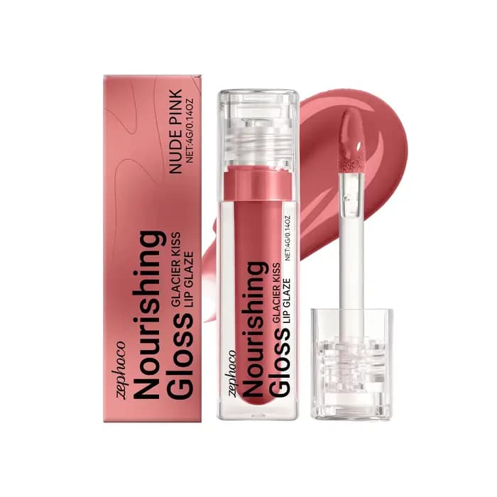 Gloss à lèvres hydratant rose, effet repulpant, longue tenue, fini miroir, non-transfert, waterproof