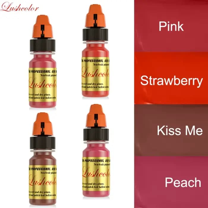 Lushcolor – ensemble de pigments pour lèvres rose doux, semi-crème, encre PMU, pour Blush naturel qu