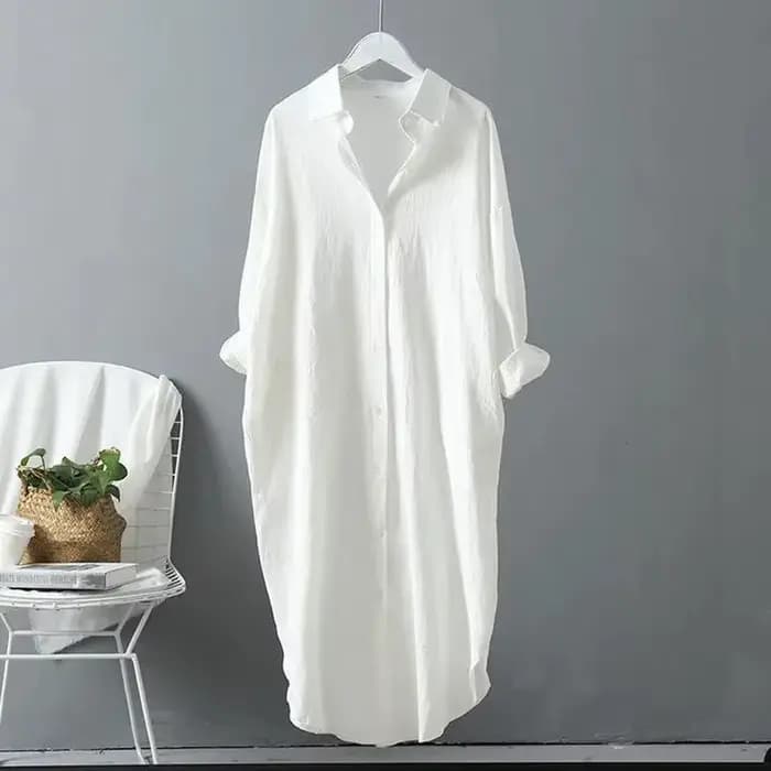 Chemise en coton et lin, collection Printemps-Été 2026, coupe ample et décontractée, style chemise-j
