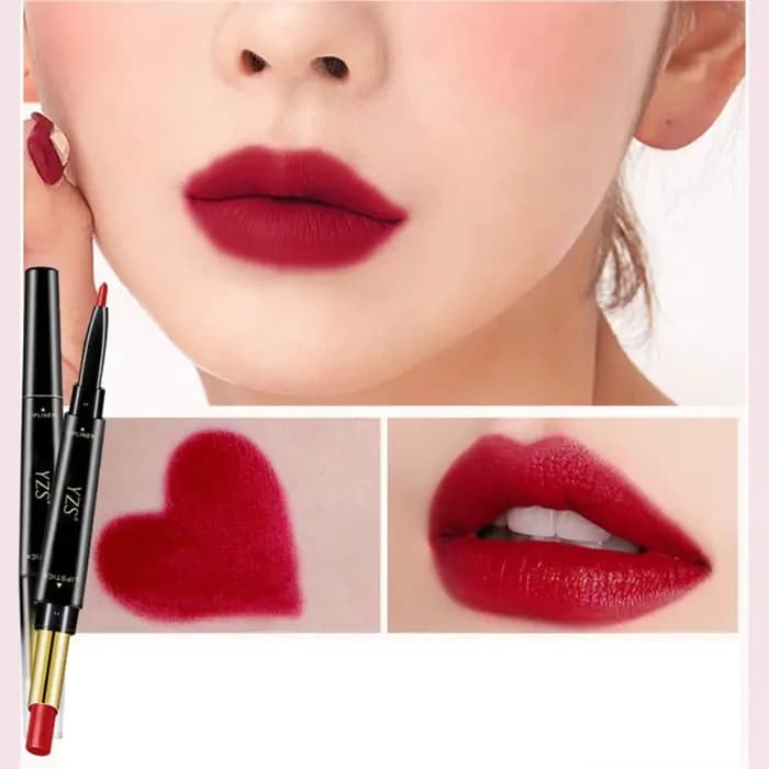 Crayon à lèvres double embout 6 couleurs nude, anti-transfert, cosmétique 2-en-1, hydratant, waterpr