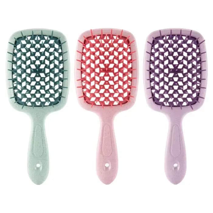 Peignes à coussin d'air à dents larges, brosse à cheveux pour Massage du cuir chevelu, paille de blé