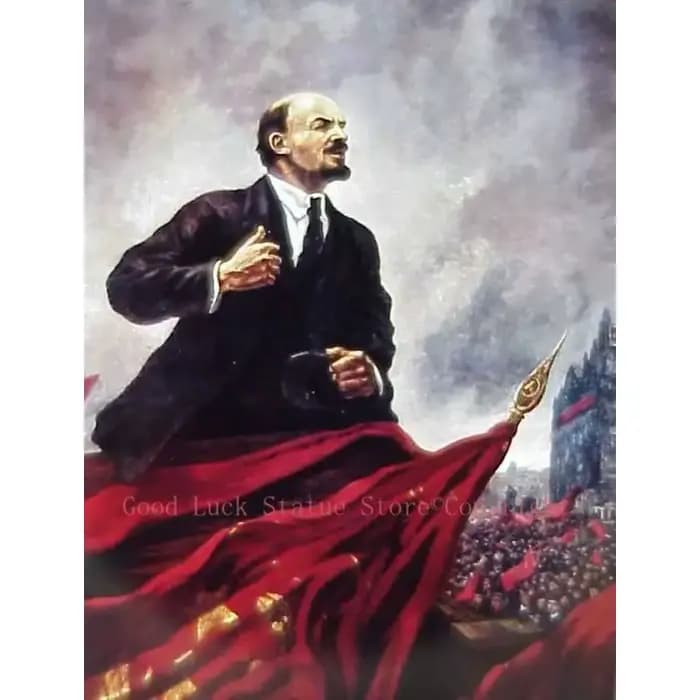 TOP-Peinture à l'huile d'art, 100% peint à la main, leader de la Russie, Lénine, grande révolution s