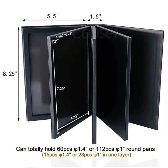 Grande palette de fard à paupières magnétique en forme de livre, 3 ou 4 couches, grande boîte de ran