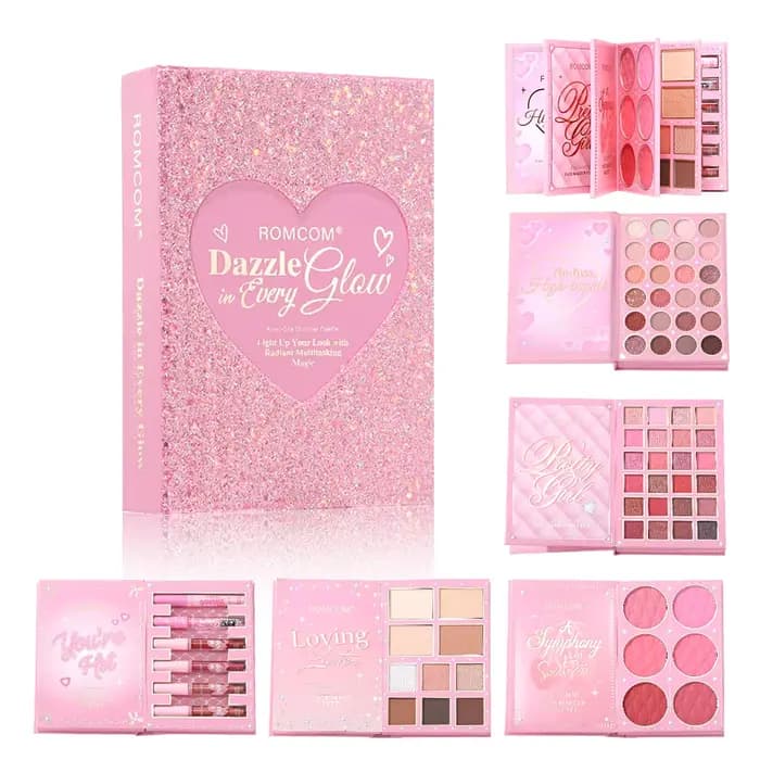 Livre magique de maquillage tout-en-un de 5 pages : kit complet avec fard à paupières multi-ombrage,