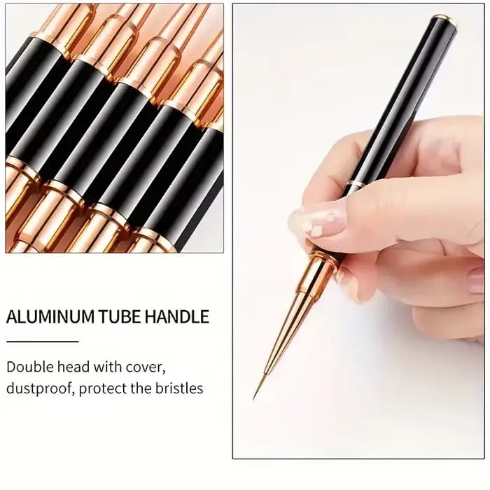 Ensemble de pinceaux professionnels pour Nail Art, 5 pièces, pinceaux à Double extrémité pour longue