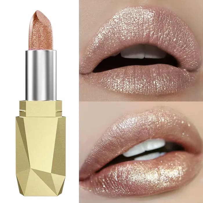 Rouge à lèvres métallique repulpant à paillettes, 1 pièce, hydratant, scintillant, maquillage, pléni