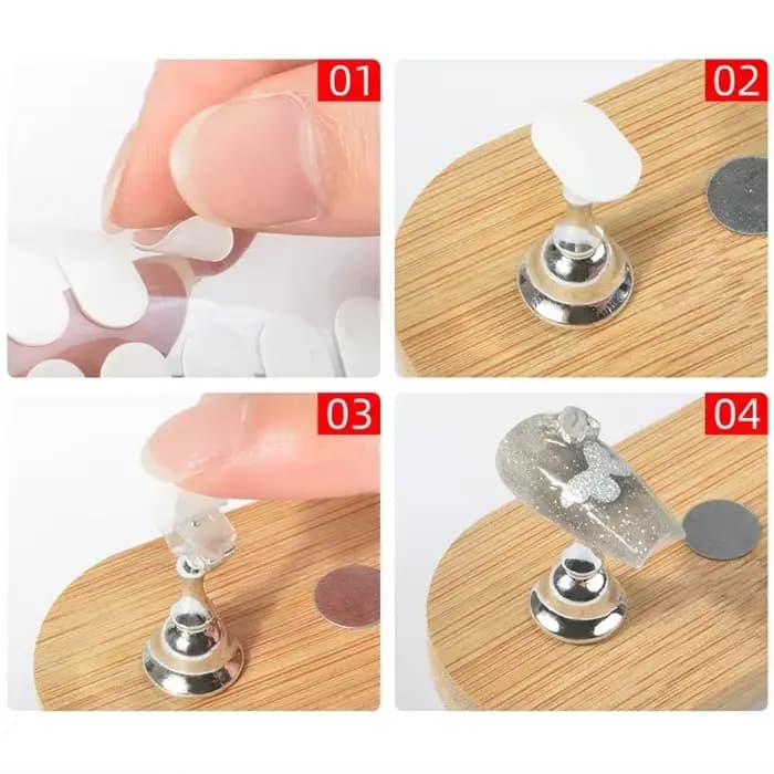 300 pièces de bandes adhésives double face pour supports d'ongles, transparentes, sans trace, pour m