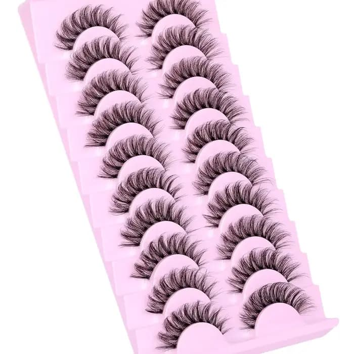 10 paires de faux cils naturels moelleux cils vaporeux bande de Volume 3D cils D Curl faux cils avec