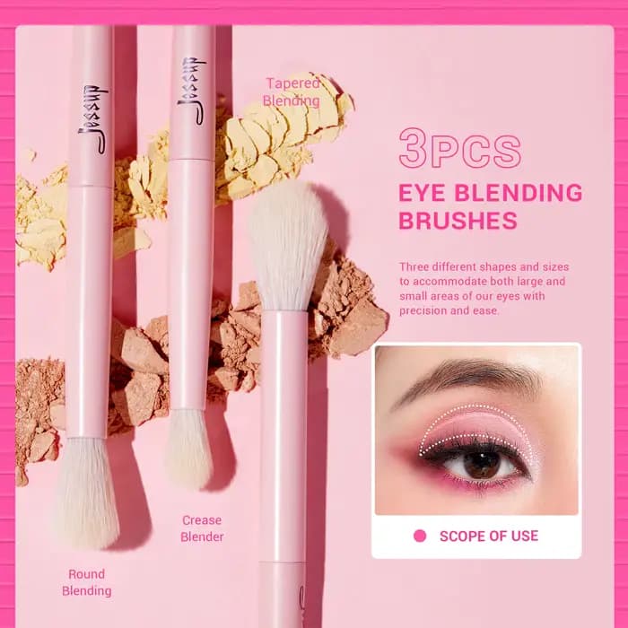 Set de pinceaux Jessup pour ombres à paupières Pinceau maquillage yeux rose Pinceau Correcteur Premi