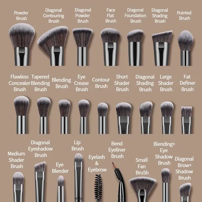 MAANGE 25 pièces boîte-cadeau professionnelle pinceaux de maquillage Kit visage yeux pinceaux de bea