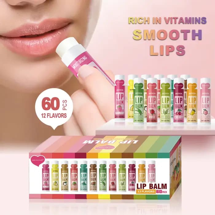 Ensemble de baume à lèvres hydratant, 60 pièces, 5g, hydratant et éclaircissant en profondeur, coule