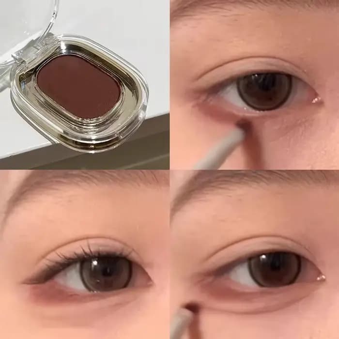 Palette de fards à paupières monochromes, rouge et marron, poudre soyeuse, mate, chocolat couché, ve