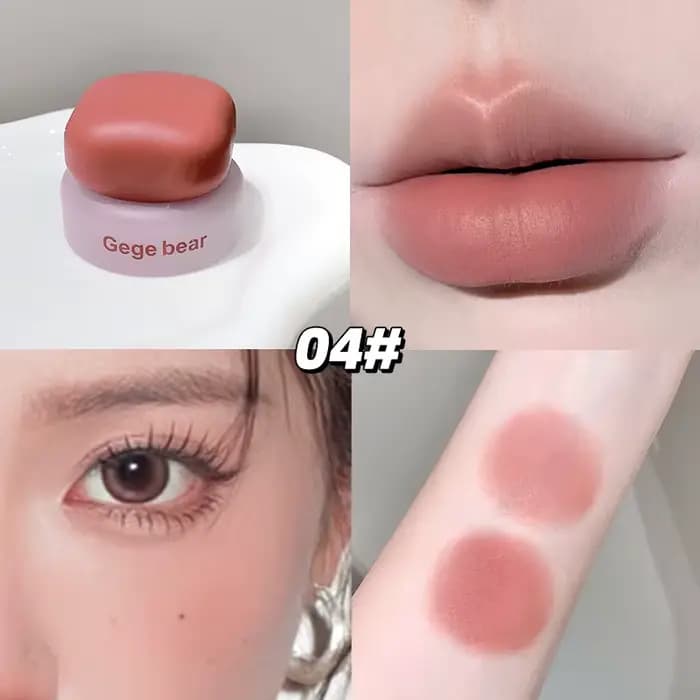 Gege bear Gogo Little Bear Mousse Crème à double usage pour les lèvres et les joues La boue rouge po