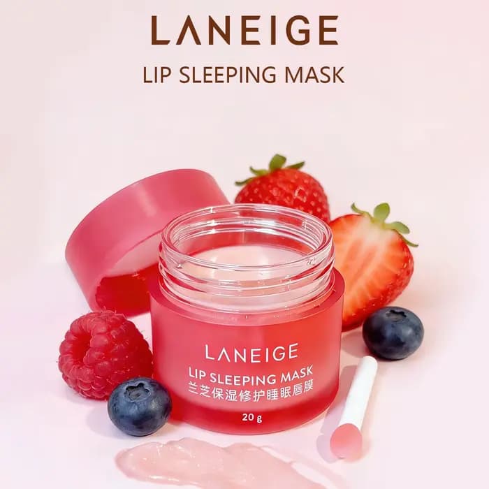 Masque de nuit pour les lèvres Laneige 20g, hydratation longue durée, texture gel-crème, soin des lè