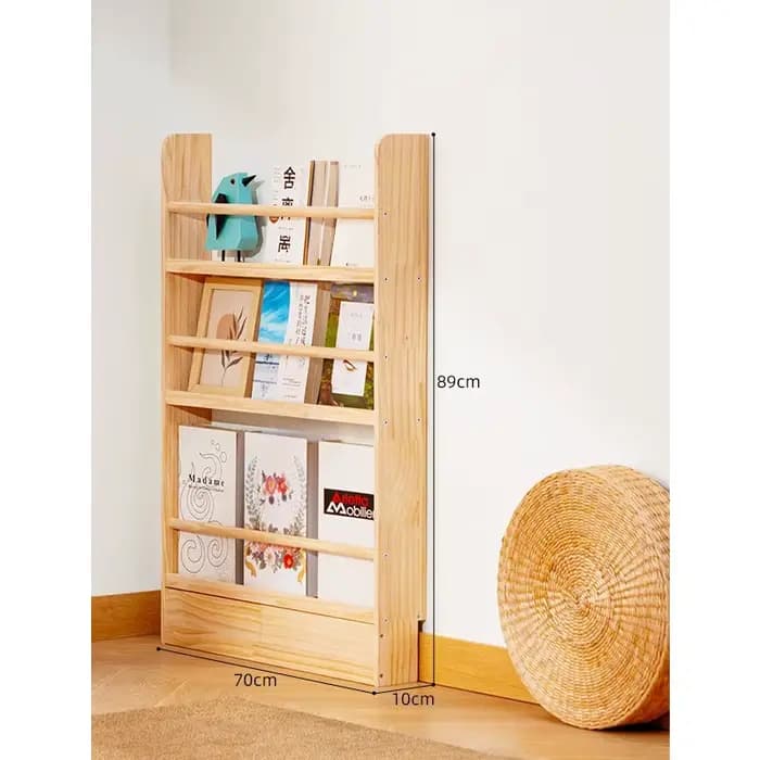 Bibliothèque Simple en bois massif, du sol au plafond contre le mur, bibliothèque pour enfants, supp