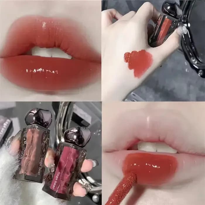 Rouges à Lèvres Transparents Brillants à l'Eau, Rouge, Miroir, Gelée, Liquide, Hydratant, Longue Dur