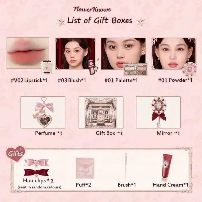 Collection Flower KnowStrawberry Cupid Box - Coffret de maquillage - Palette complète - Poudre press