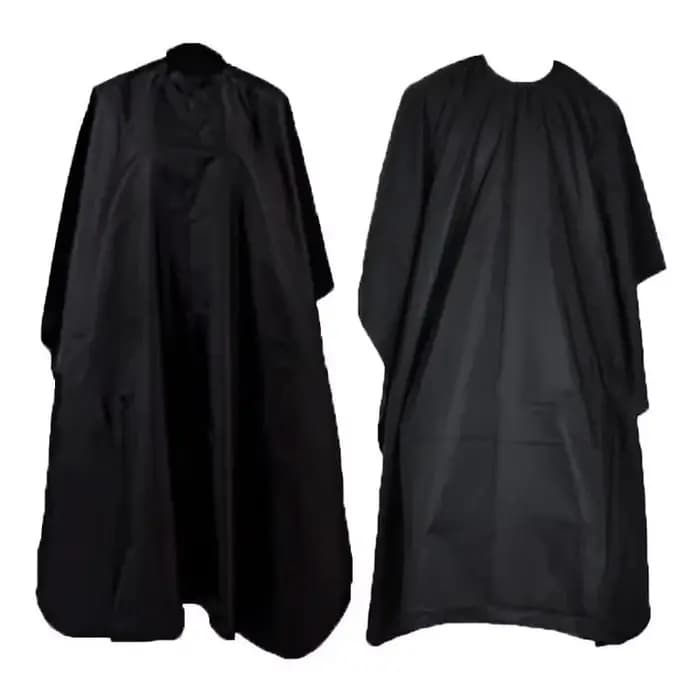 Cape de coiffure noire professionnelle pour Salon de coiffure, enveloppe en tissu pour barbier, robe