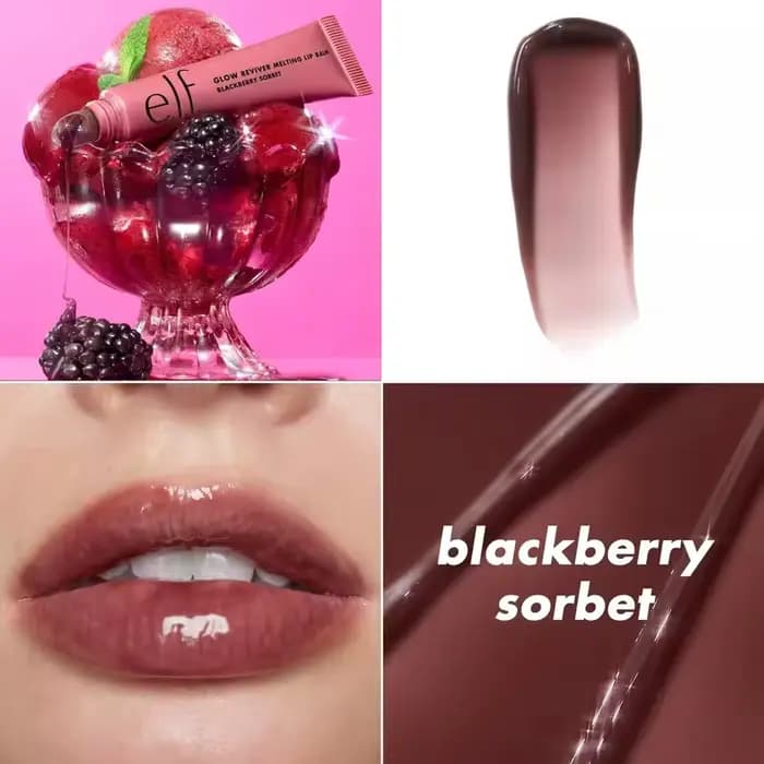 Huile à lèvres ultra-brillante ELF Makeup, formule confortable avec une texture non collante, baume
