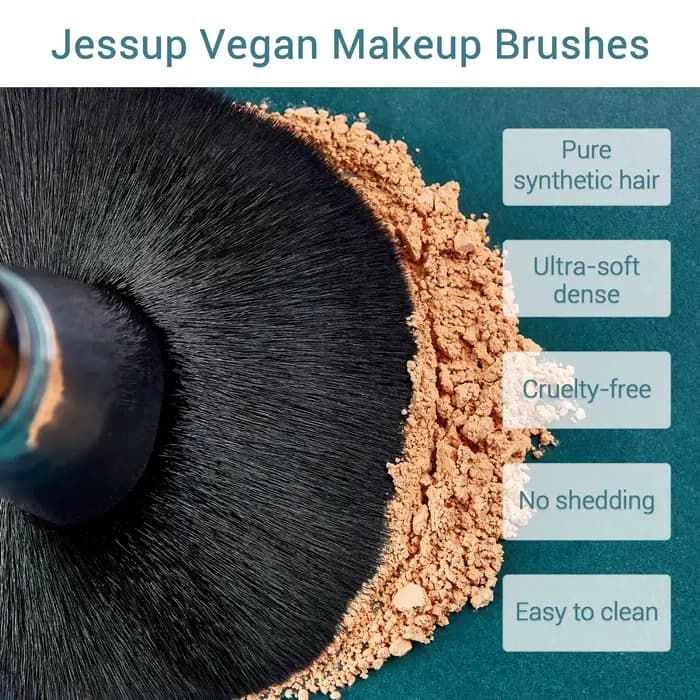 Jessup – ensemble de pinceaux de maquillage professionnels, 15 pièces, poudre de maquillage, fond de
