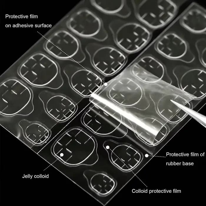 Colle autocollante Double face pour faux ongles, 25 feuilles/600 pièces, onglets adhésifs pour faux