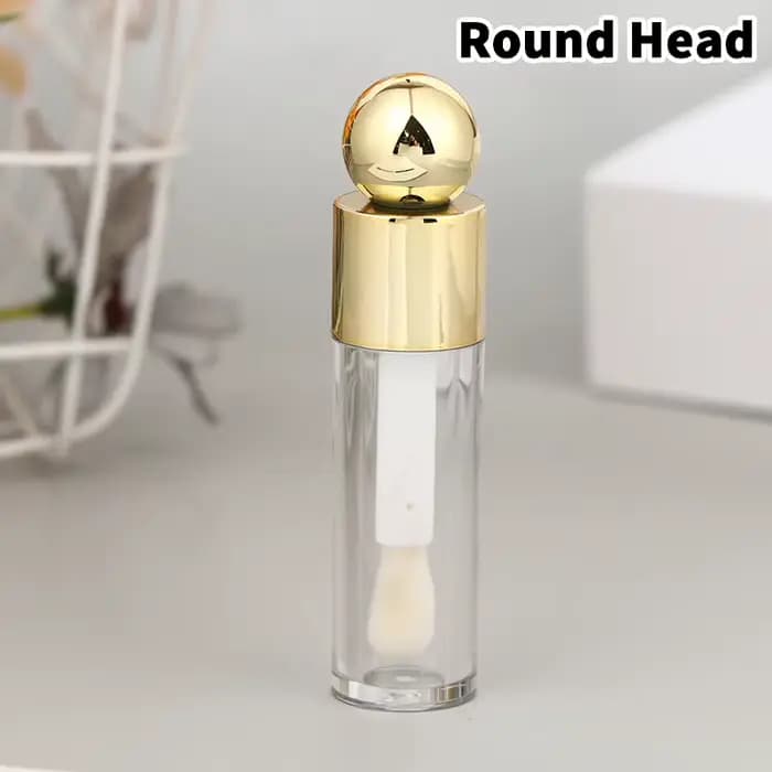 、1San⚡5ml Tube de brillant à lèvres galvanisé Transparent rose/or/argent tige épaisse grande tête de