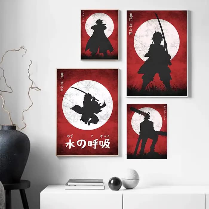 Affiches d'art mural de personnages d'anime japonais classiques, décoration de chambre d'enfant, toile murale personnalisée, impression d'image moderne