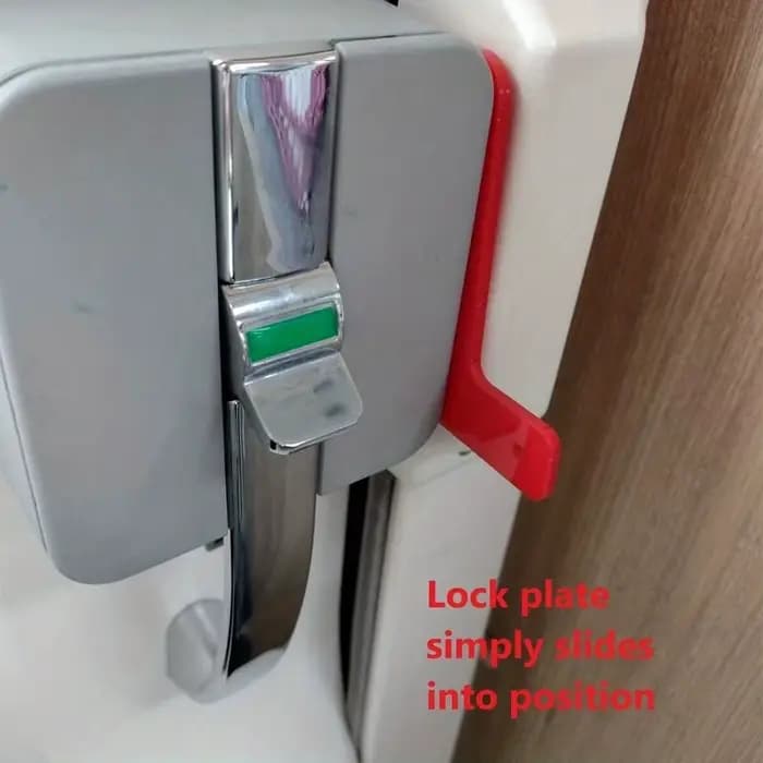 Serrure de porte de véhicule de loisirs de couleur rouge, identification facile, solution pratique, serrure de porte de caravane, conception sécurisée, serrure d'entrée