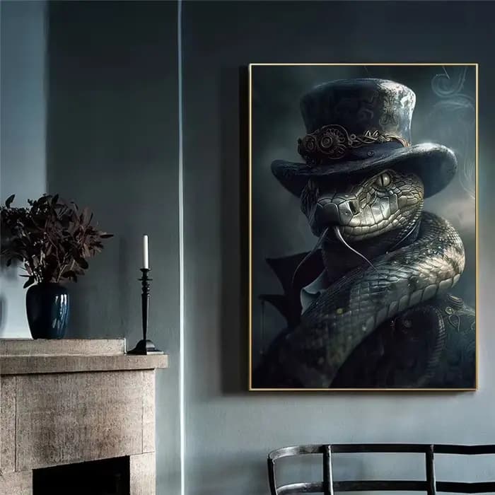 Affiches imprimées sur toile avec Portrait d'animaux Steampunk, images rétro, peinture murale d'art pour décoration de salon et de maison