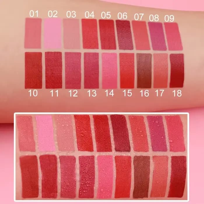 Stylo à lèvres mat 18 couleurs