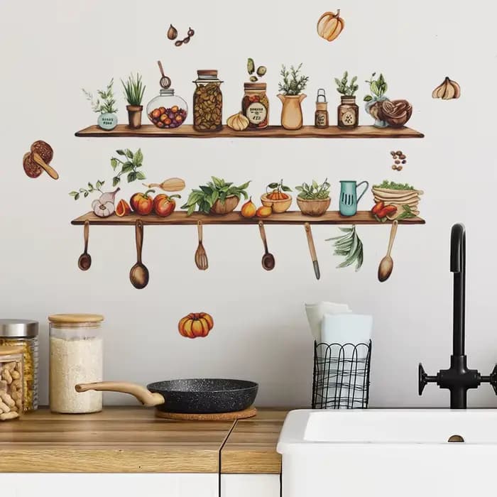 Stickers muraux décoratifs pour salle à manger, appareils de cuisine créatifs, embellissement de fond, amélioration de l'habitat